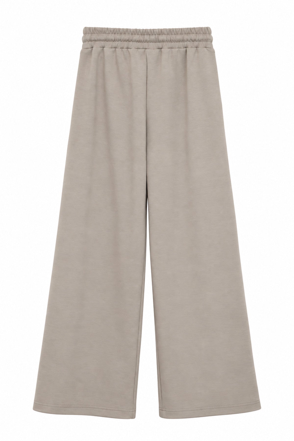 Beli Lastikli Bağcıklı Geniş Paça Pantolon - Bej