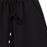 Beli Lastikli Bağcıklı Geniş Paça Pantolon - Kahve