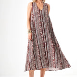 V Yaka Regular Midi Elbise