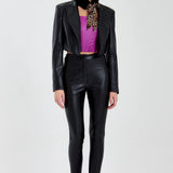 Slim Fit Suni Deri Pantolon