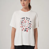 Baskılı Geniş Yaka T-Shirt