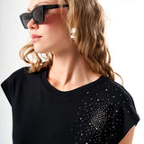 Omuz İşlemeli Regular T-Shirt