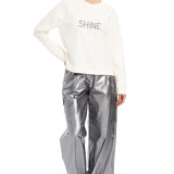 Sıfır Yaka Pul Detaylı Sweatshirt