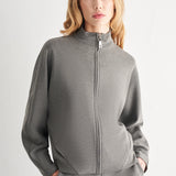 Dik Yaka Fermuarlı Sweatshirt