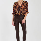 Slim Fit Suni Deri Pantolon