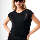 Omuz İşlemeli Regular T-Shirt