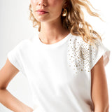 Omuz İşlemeli Regular T-Shirt