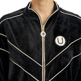 Dik Yaka Çizgili Sweatshirt