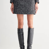 Taş İşlemeli Pullu Mini Etek