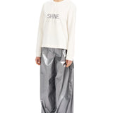 Sıfır Yaka Pul Detaylı Sweatshirt