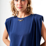 Metal Aksesuarlı Regular T-Shirt