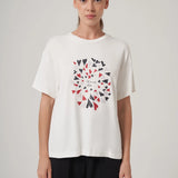 Baskılı Geniş Yaka T-Shirt