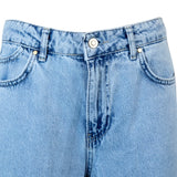 Yüksek Bel Geniş Paça Jean Pantolon