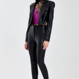 Slim Fit Suni Deri Pantolon