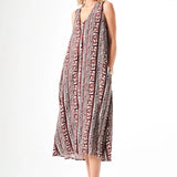 V Yaka Regular Midi Elbise