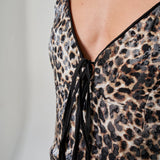 Bağcıklı Leopar Bluz