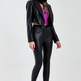 Slim Fit Suni Deri Pantolon