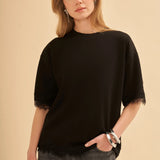 Dantel Detaylı Regular T-Shirt
