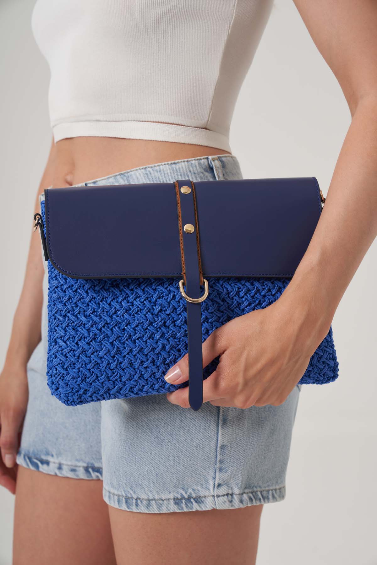 Tokalı Örgü Clutch