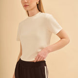 Sıfır Yaka Crop T-Shirt