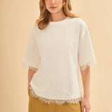 Dantel Detaylı Regular T-Shirt