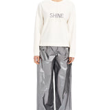 Sıfır Yaka Pul Detaylı Sweatshirt