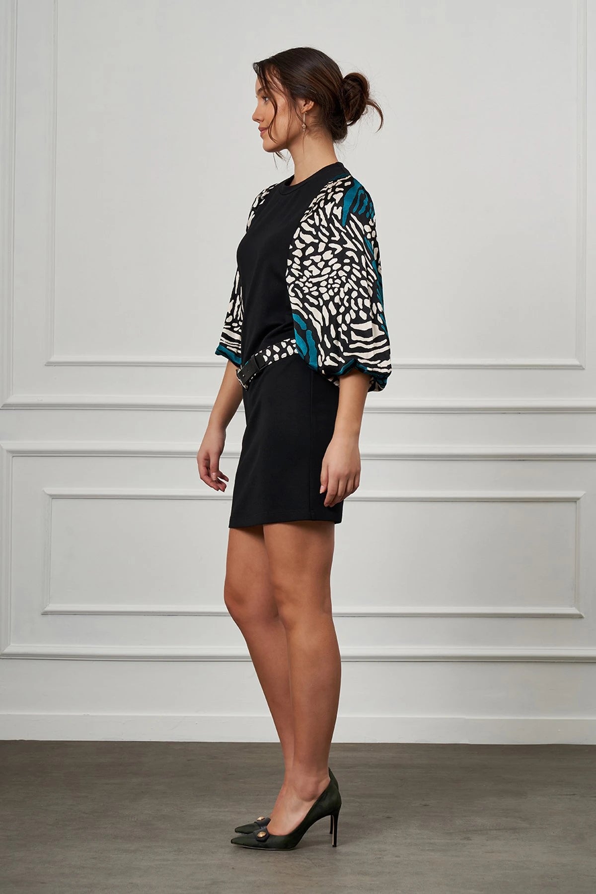 Truvakar Slim Fit Mini Elbise YEŞİL