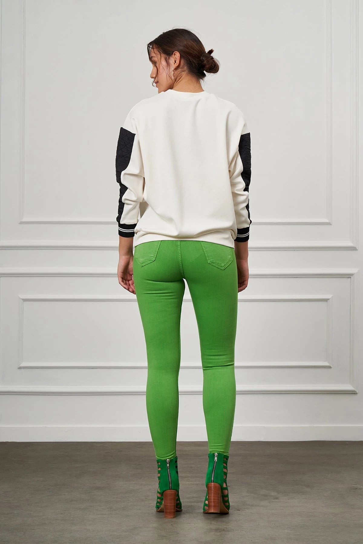 Yüksek Bel Skinny Pantolon YEŞİL