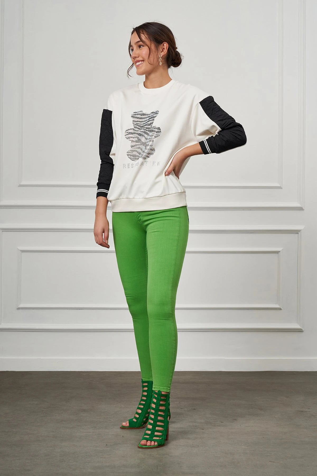 Yüksek Bel Skinny Pantolon YEŞİL