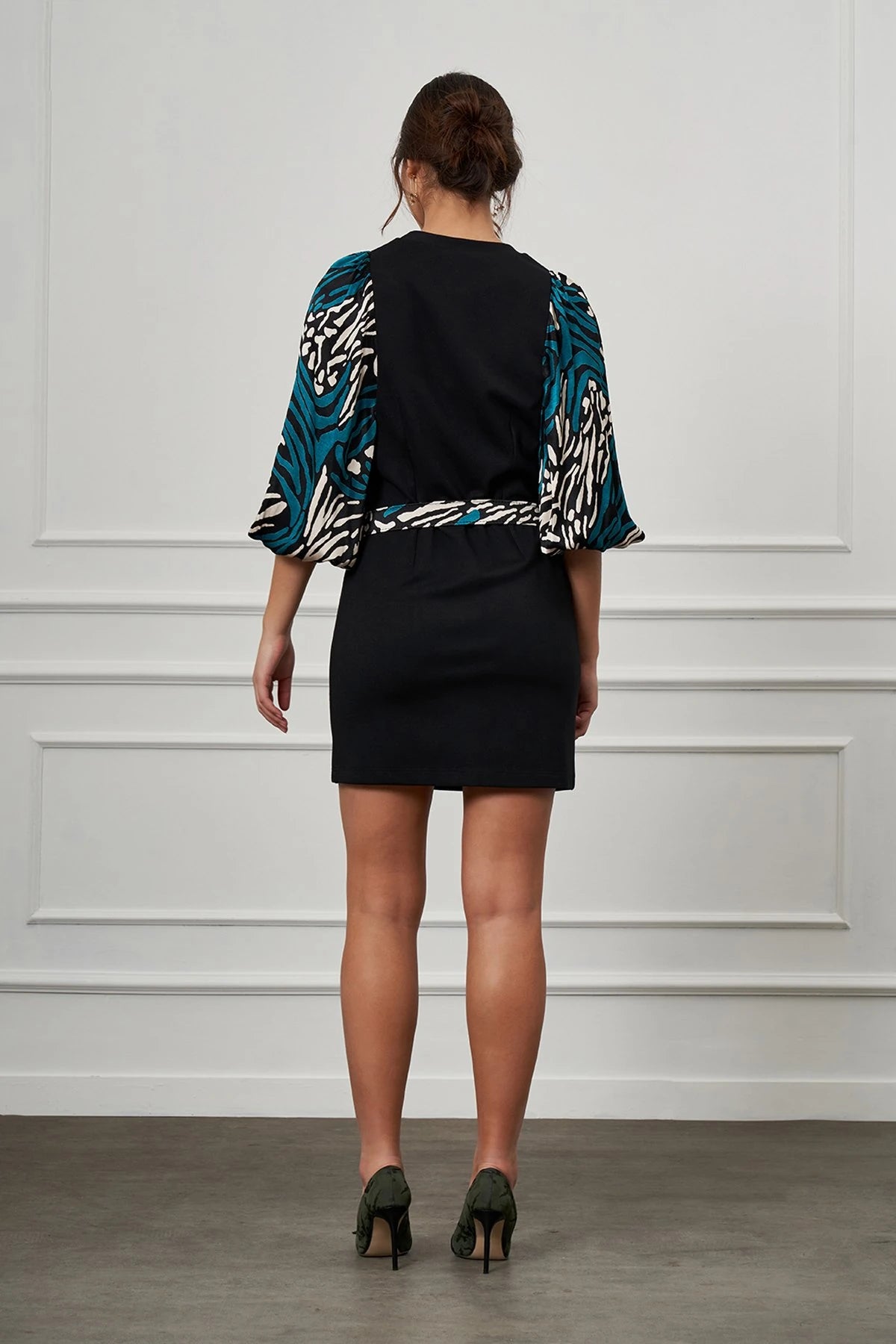 Truvakar Slim Fit Mini Elbise YEŞİL