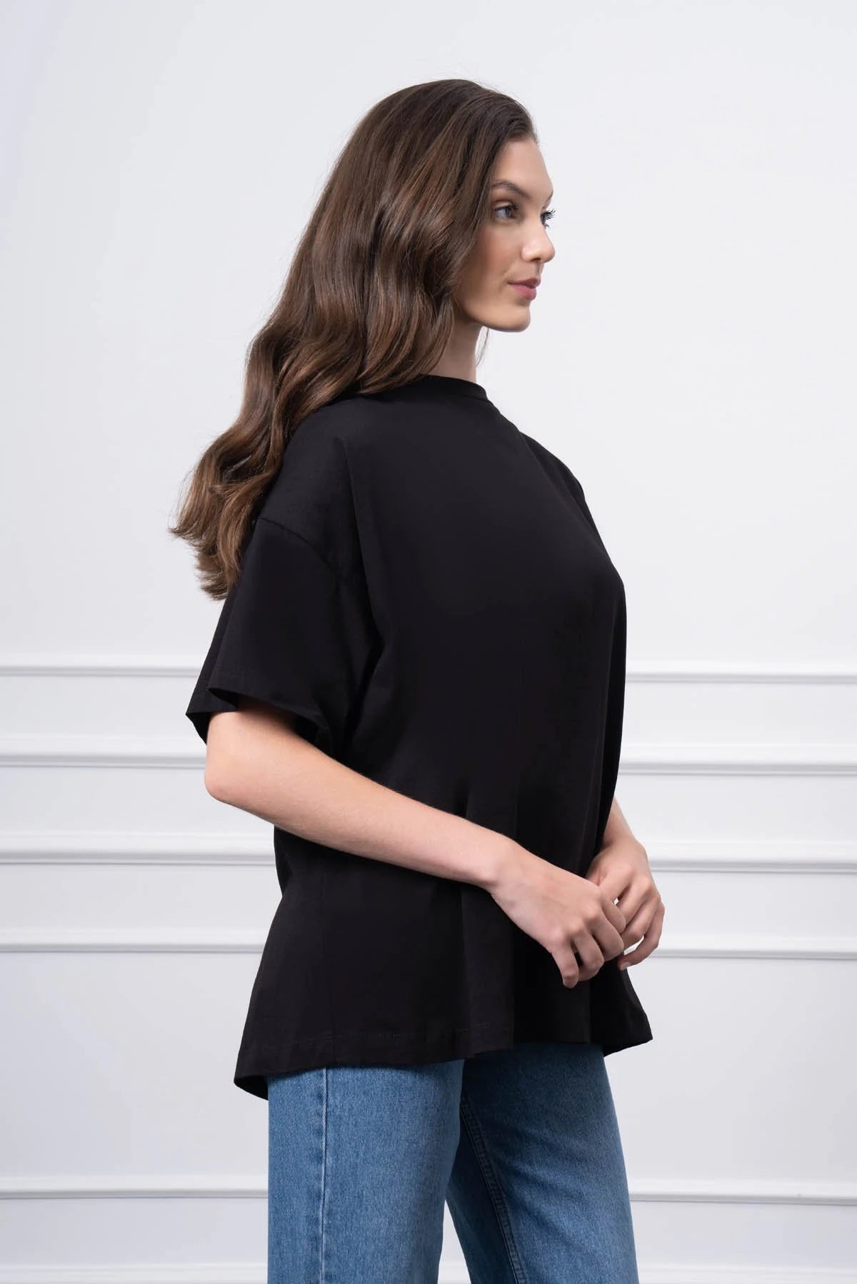 Çıtçıt Detaylı T-Shirt SİYAH