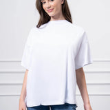 Çıtçıt Detaylı T-Shirt BEYAZ
