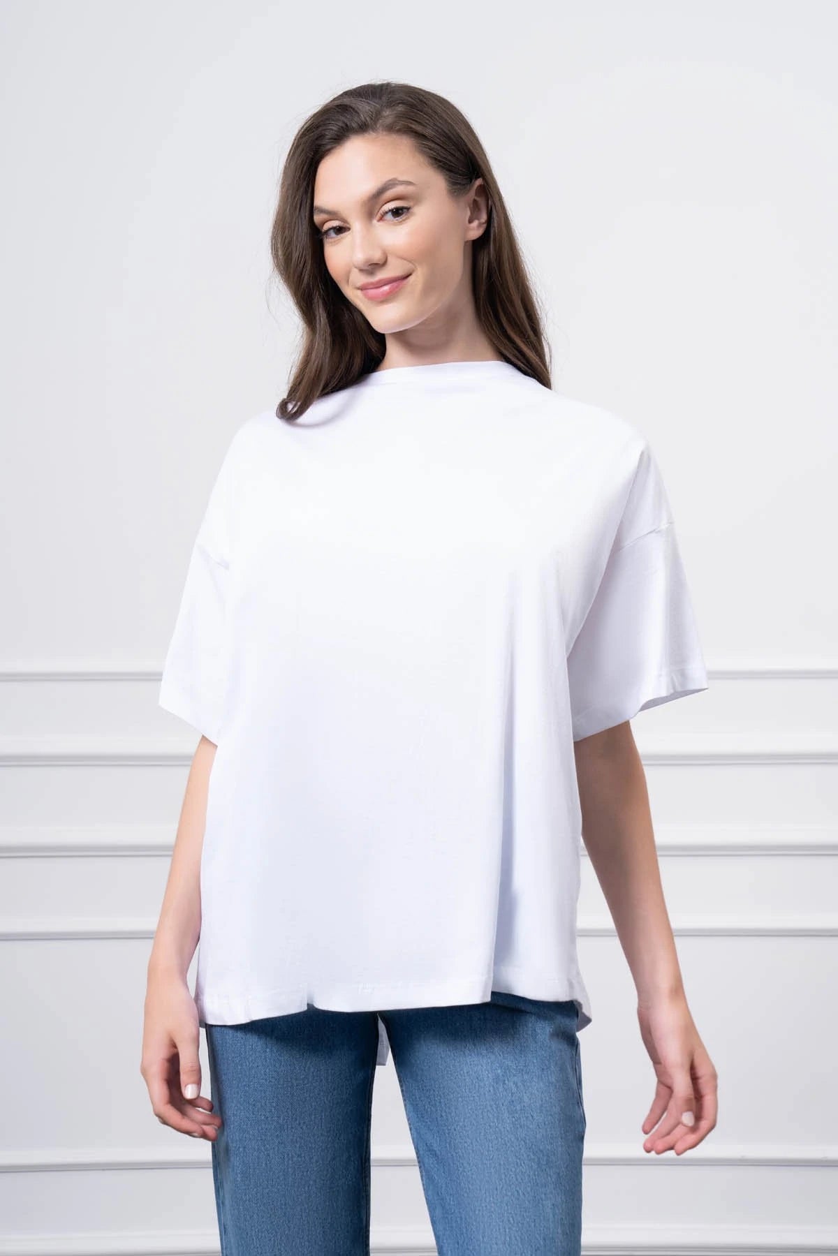 Çıtçıt Detaylı T-Shirt BEYAZ