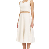 Pul Detaylı Crop Bluz BEYAZ