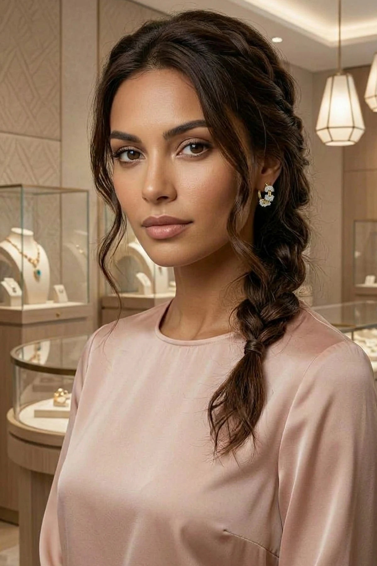 Zirkon Sarmal Halka Küpe GOLD