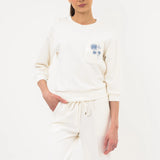Geniş Yaka Sweatshirt BEYAZ