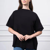 Çıtçıt Detaylı T-Shirt SİYAH