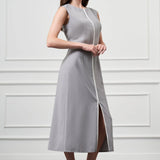 Mini Ceketli Midi Elbise GRİ