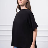 Çıtçıt Detaylı T-Shirt SİYAH