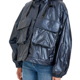 Kargo Cepli Oversize Mont LACİVERT