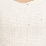 Pul Detaylı Crop Bluz BEYAZ