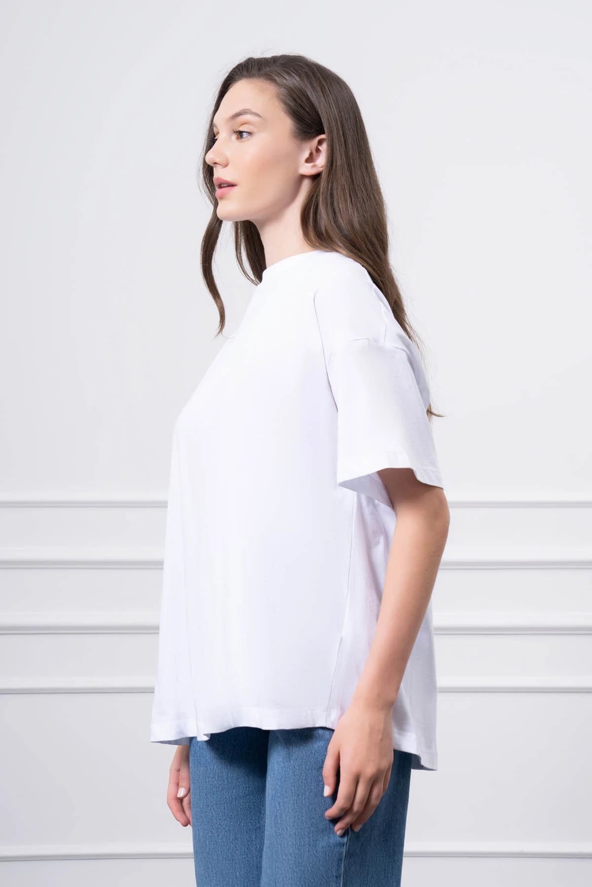 Çıtçıt Detaylı T-Shirt BEYAZ
