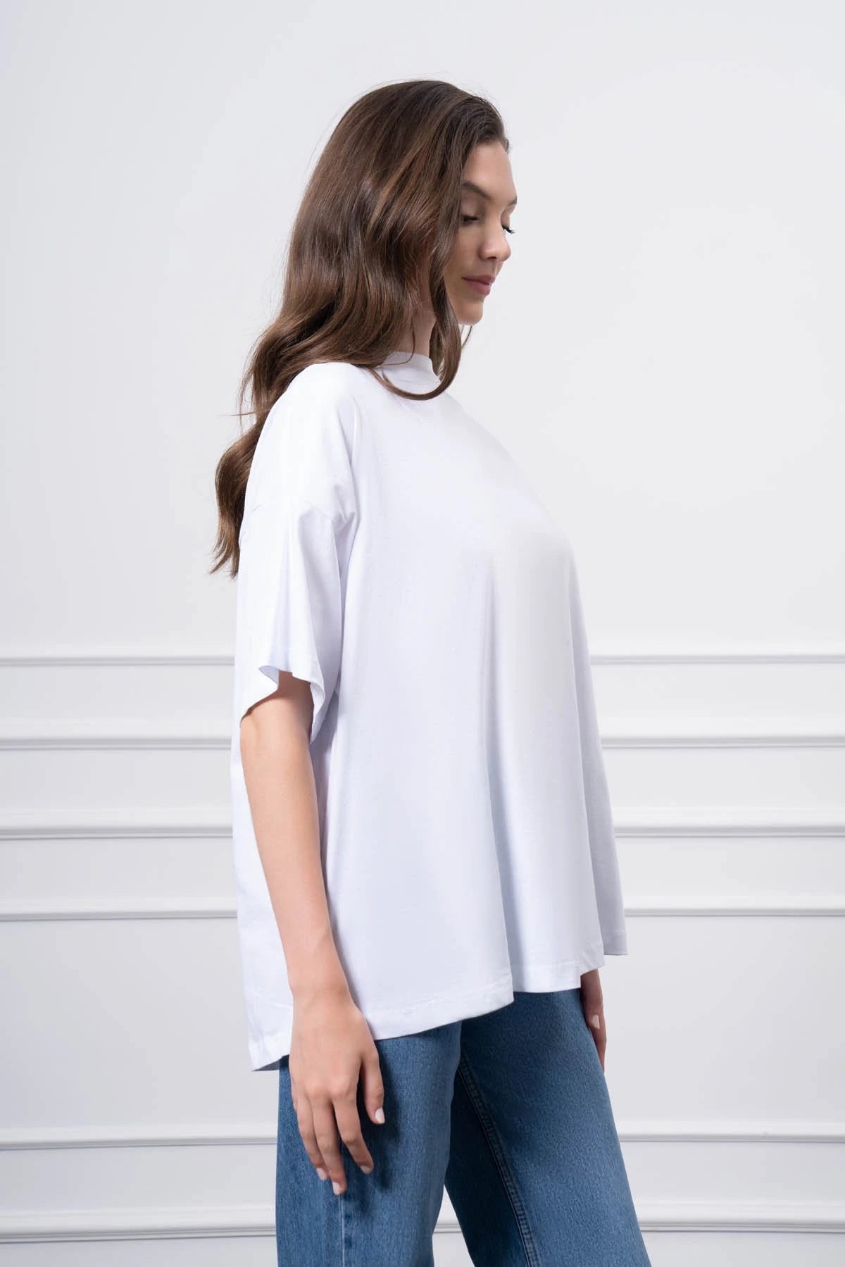 Çıtçıt Detaylı T-Shirt BEYAZ