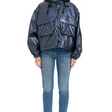 Kargo Cepli Oversize Mont LACİVERT