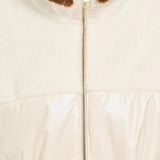 Beli Lastikli Dik Yaka Mont WHITE