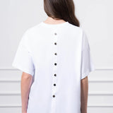 Çıtçıt Detaylı T-Shirt BEYAZ