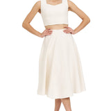 Pul Detaylı Crop Bluz BEYAZ