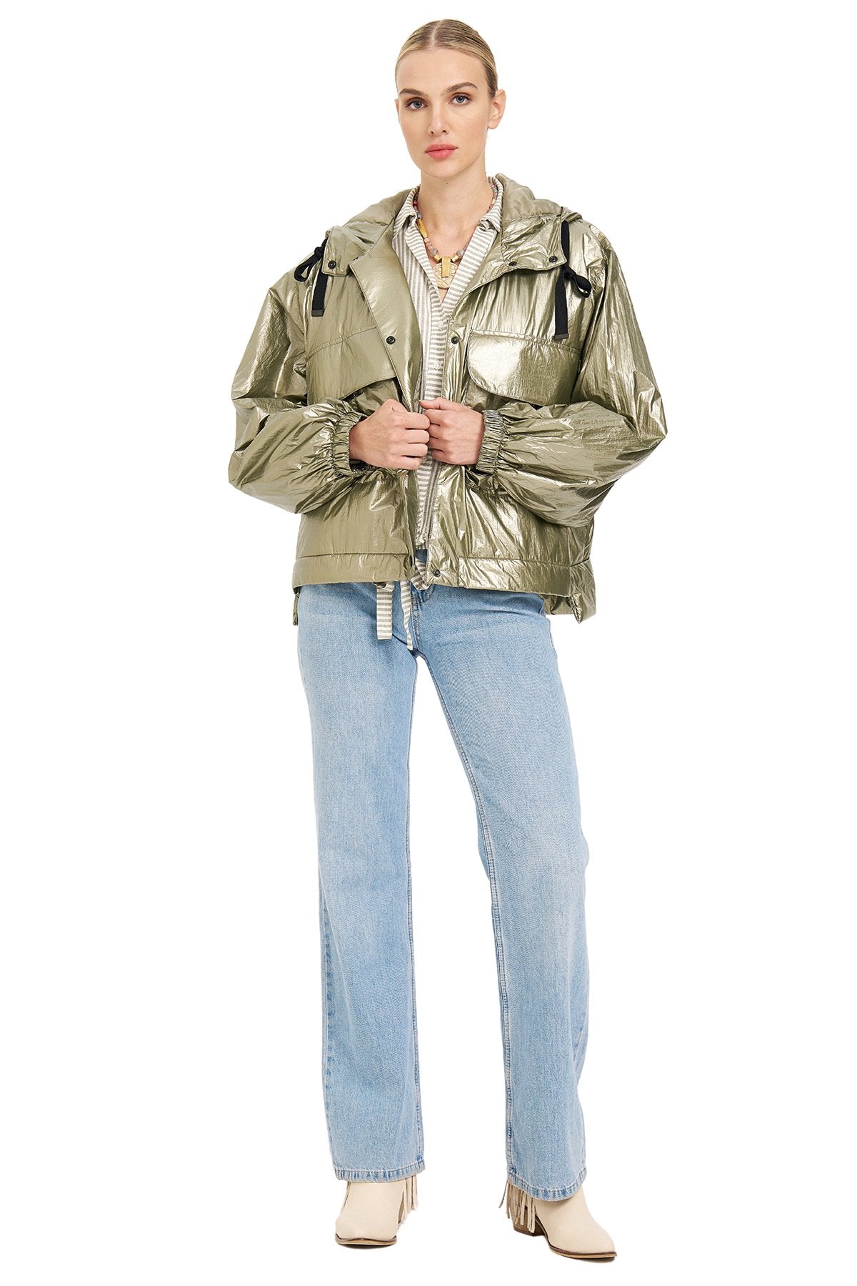 Kargo Cepli Oversize Mont YEŞİL
