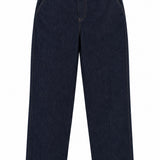 Yüksek Bel Düz Paça Denim Pantolon