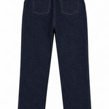 Yüksek Bel Düz Paça Denim Pantolon